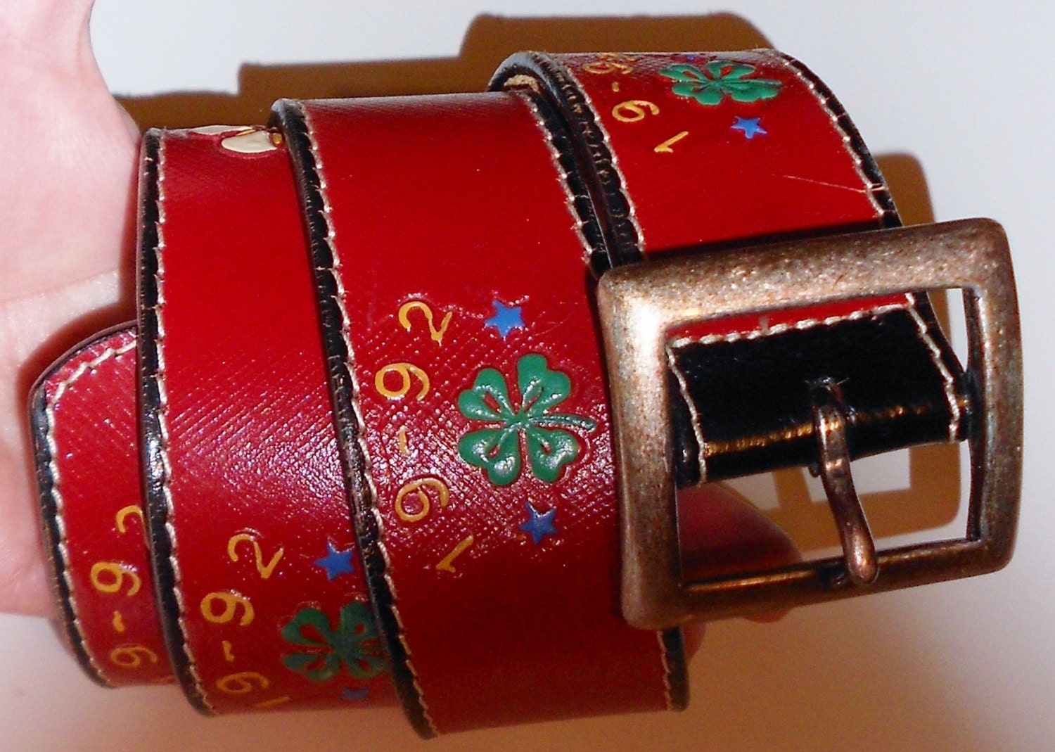 Vintage belt Banana Republic 1992 Four Leaf Clover all leather