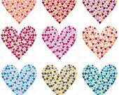 Digital Love Clipart,Wedding clipart,Hearts clipart,Valentine's Day,Love clipart, Hearts Shape Wd012 Personal and Commercial Use. Il_170x135