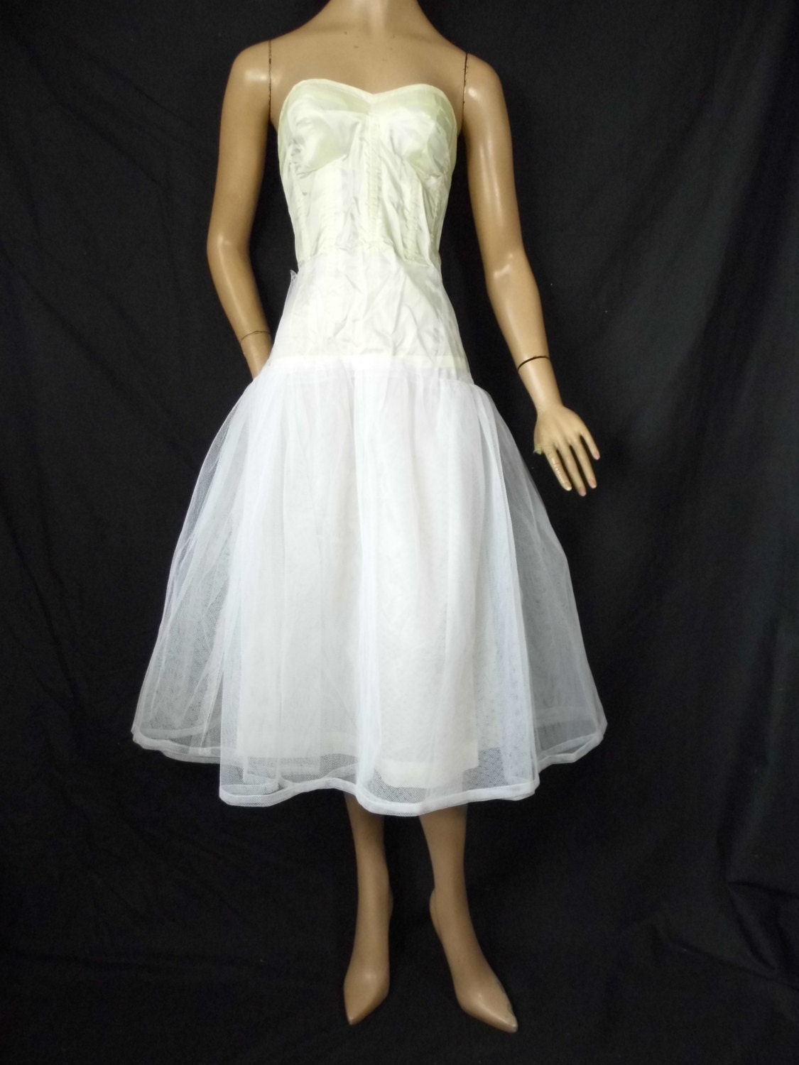 Vintage Dress 1950’s Style Net Corset Petticoat Slip 80s Under Dress ...