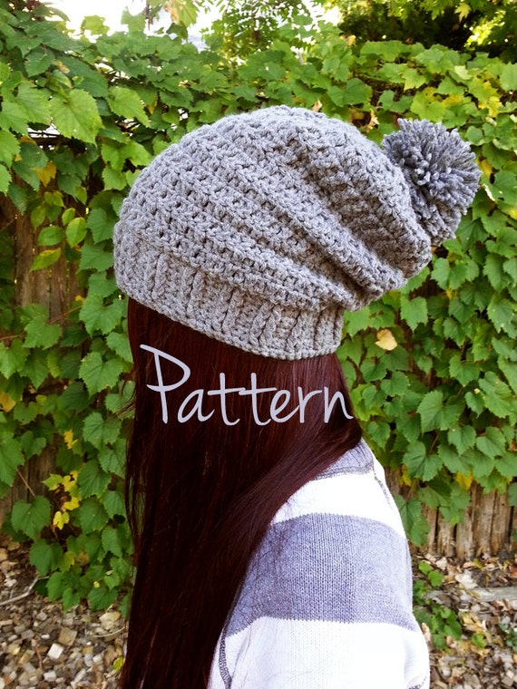 beanie pattern toddler crochet for Beanie Textured Slouchy Pom Hat Pom Fall Winter Pattern Autumn Crochet