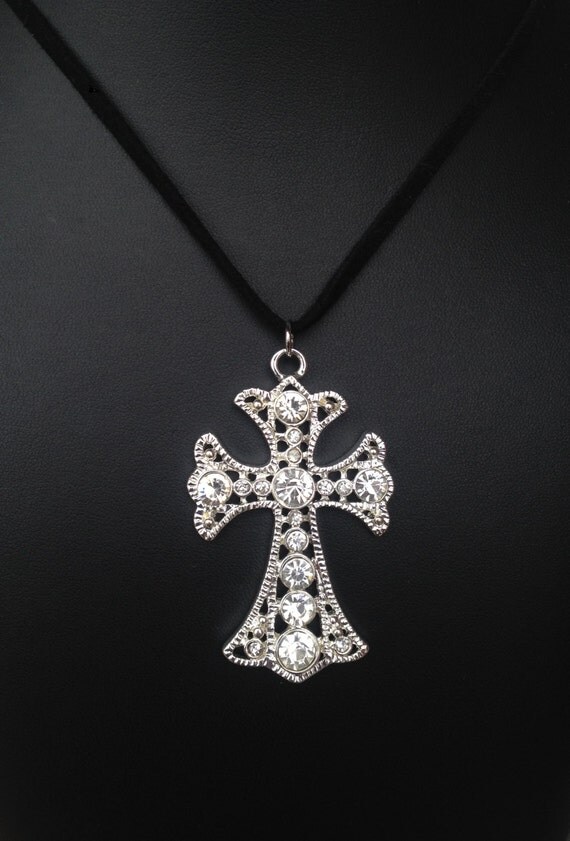 Rhinestone Cross Necklace