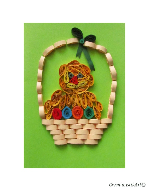 Easter Chick Card Easter Card Quilling Easter by GermanistikArt