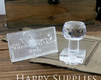 Custom Handmade Acrylic Glass Soap Stamp Seal Cookie Stamp