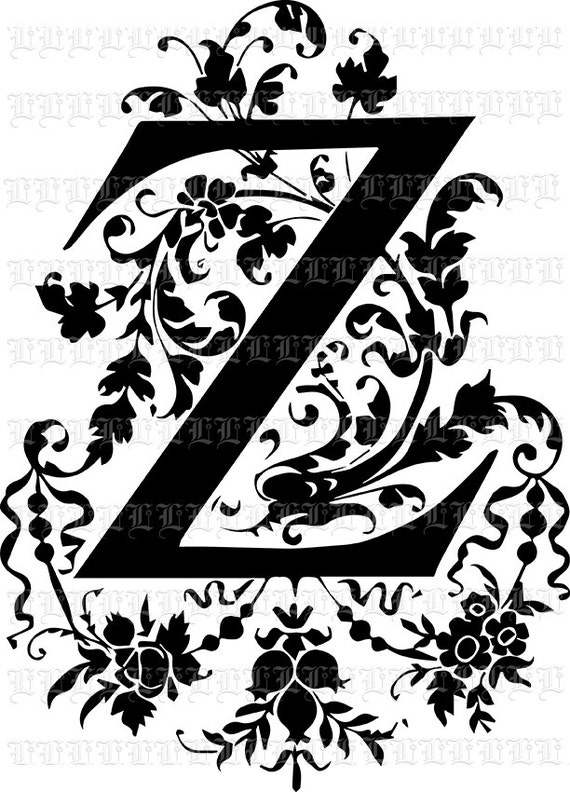 Download Items similar to Vector Format Letter Z Monogram Vintage ...