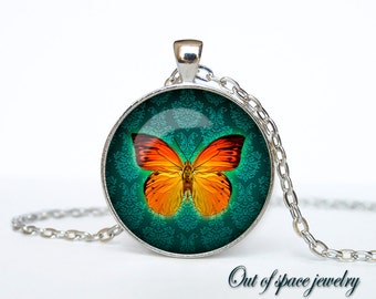 Butterfly pendant Butterfly necklace Butterfly jewelry insect pendant