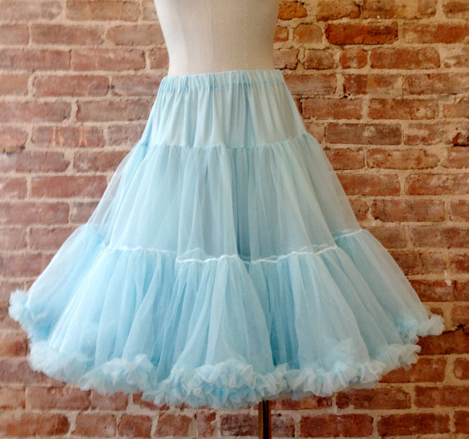 Size M SAMS Baby Blue Petticoat Crinoline Two by 58petticoats