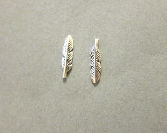 Sterling Silver Feather Stud Earrings, Feather earrings, Tribal Earrings,