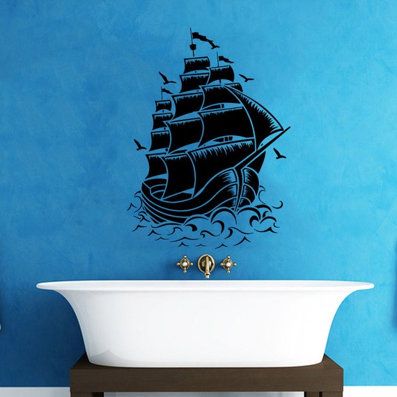 Pirate Ship Wall Decal Nautical Sea Boat Ocean Decals Wall