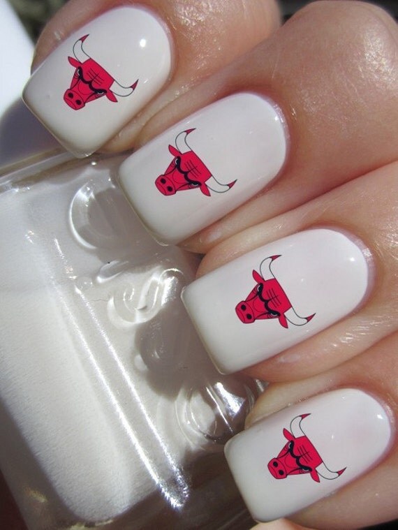 Items similar to Chicago Bulls Nail Decals on Etsy