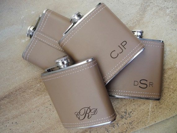 Personalized Flask, Leather Flasks, Custom Engraved Flask, Hip Flask, Quantity Discounts: Groomsmen, Bachelors, Bridesmaid, Fathers Day