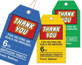 popular items for lego favor tags on etsy