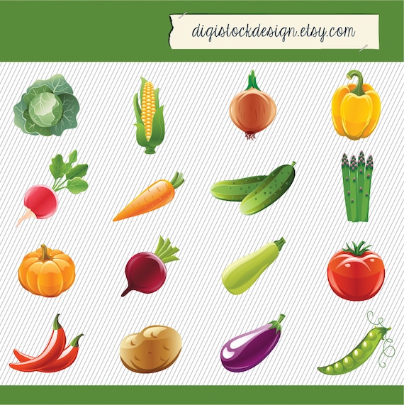 Vegetables Clipart. Food Clipart. Vegetables Illustration.Food

