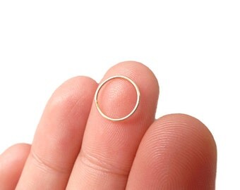Nose Ring 14k Gold Filled - 24 Gauge Very Slim - Custom Size 6mm 8mm 10mm - Thin Nose Ring - Nose Hoop - Thin Nose Hoop