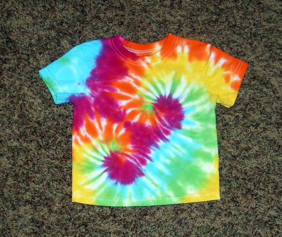 18 Months Rainbow Double Spiral Tie Dye T by TieDyeDesignsbyTree