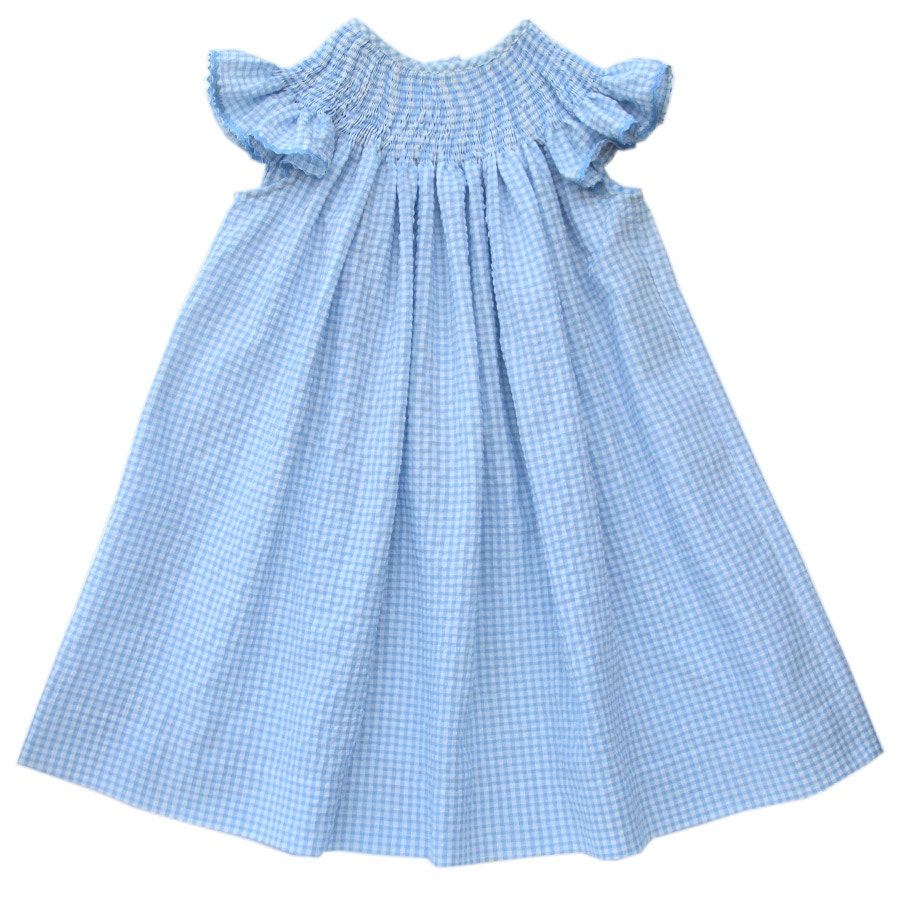 Ready to Smock blue summer dress. This angel by CarouselWear