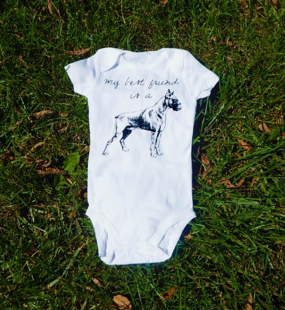 Boxer Baby Clothes Dog Baby Clothes Dog and Baby by EmeeJoCo