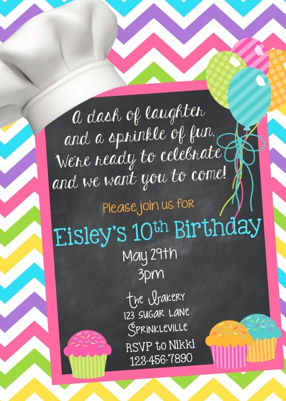 Printable Cooking Party Invitation