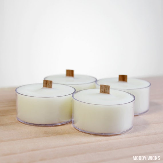 Unscented Tealight Candles Box of 4 Wood Wick Candle by Lot450shop