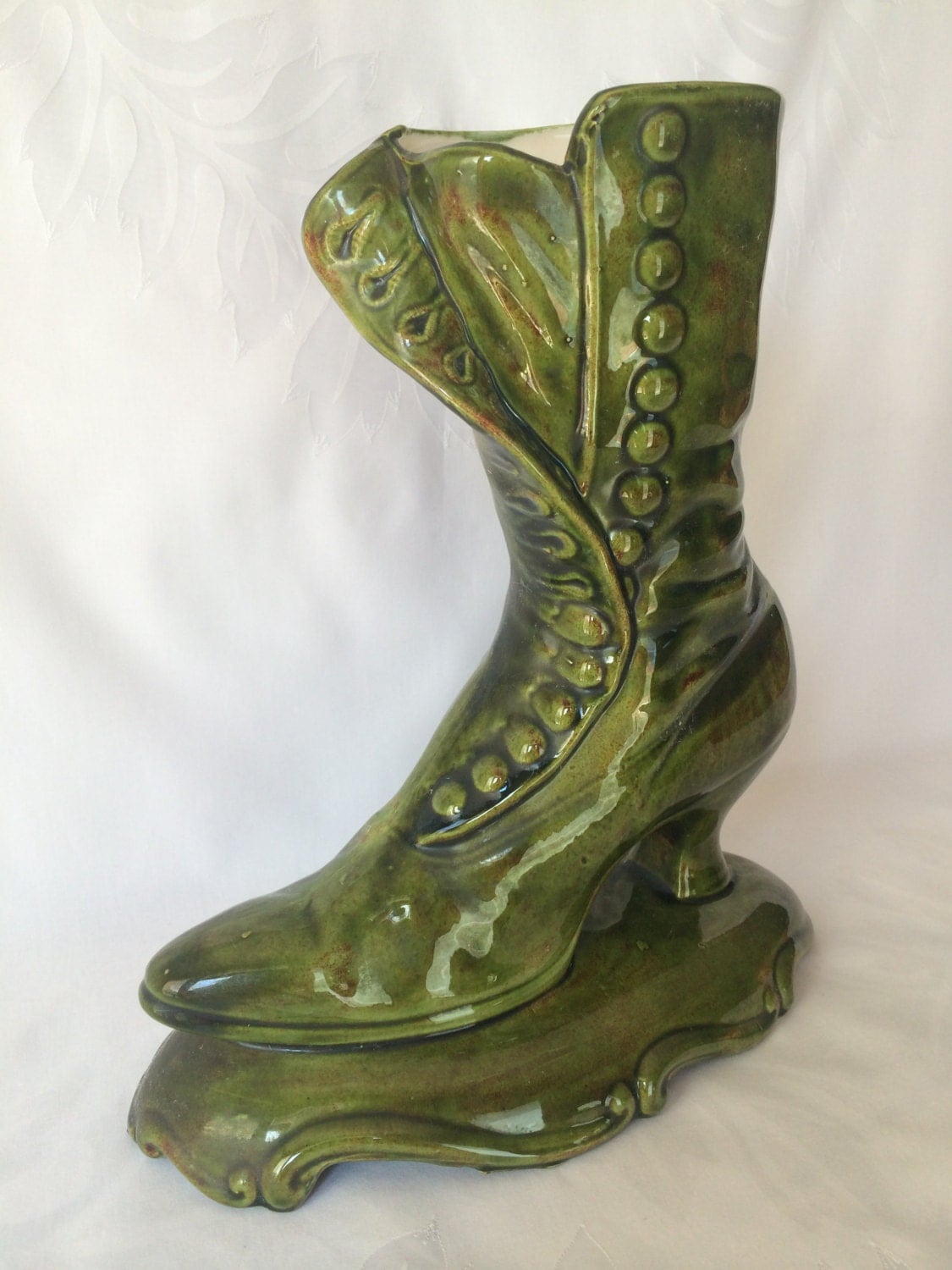 Atlantic Mold Boot Vase Victorian Boot Vase Unique by DotnBettys