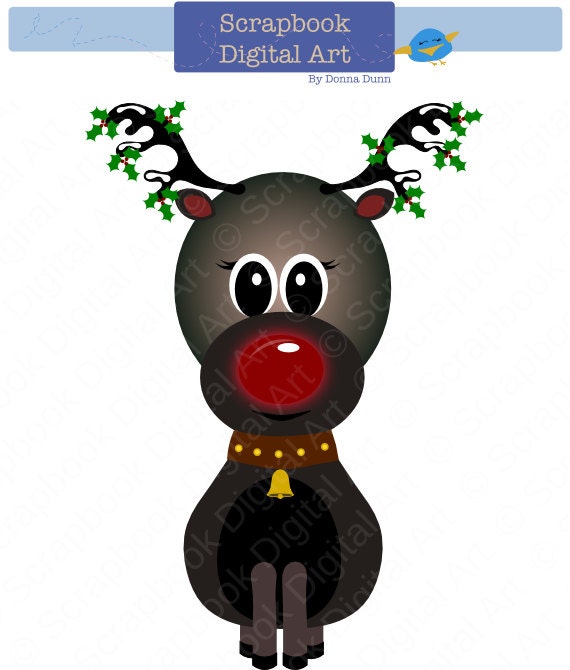 clipart rudolph red nosed reindeer - photo #43