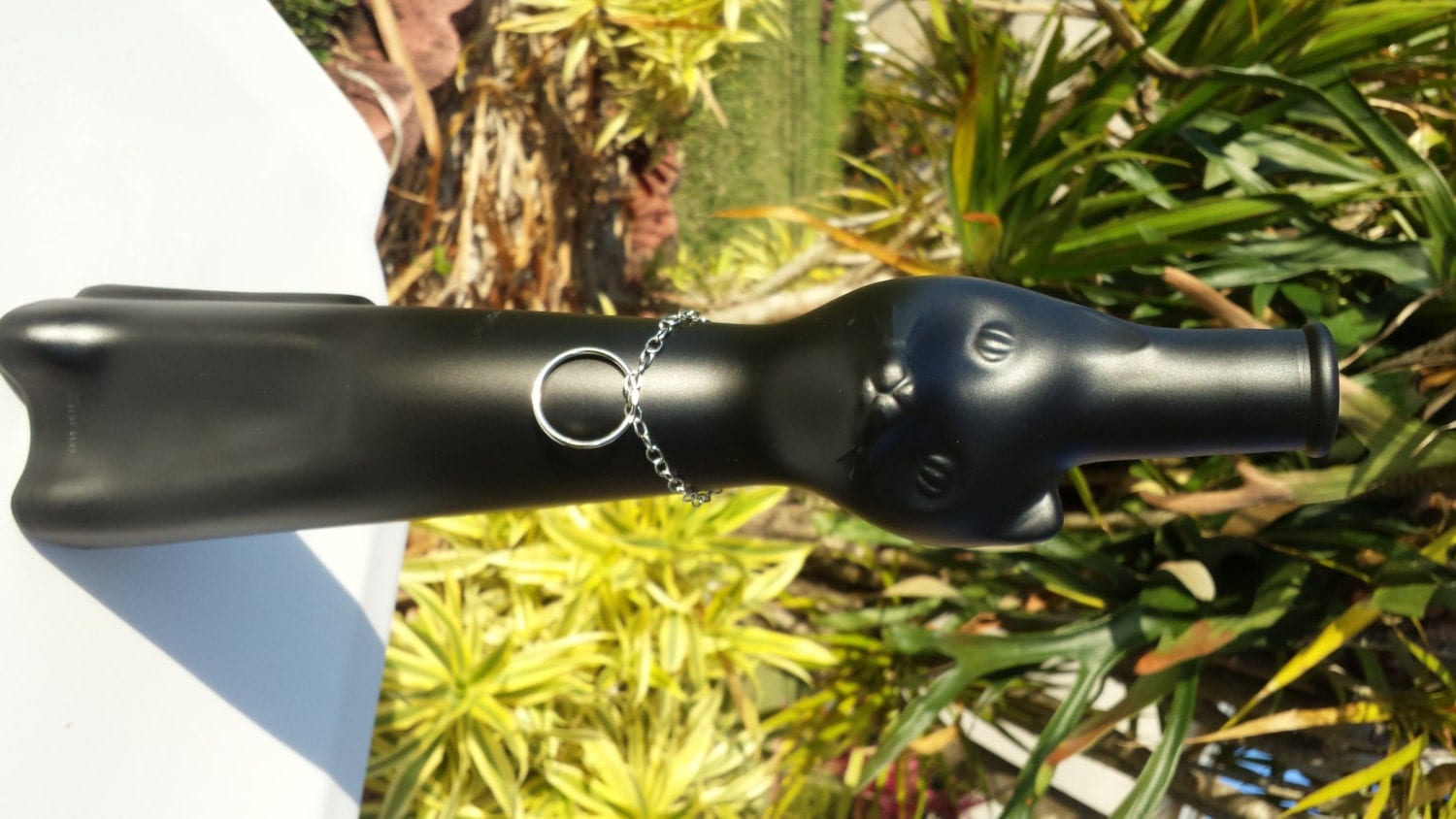 Black Cat Incense Burner Recycled Glass Bottle / by CreationsByTia