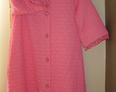 Vintage Housecoat NEW Pink Quilted Polyester