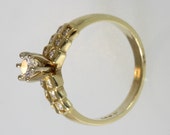 14K yellow gold diamond engagement ring 0.75 carat VS-SI clarity free ship. m102318.