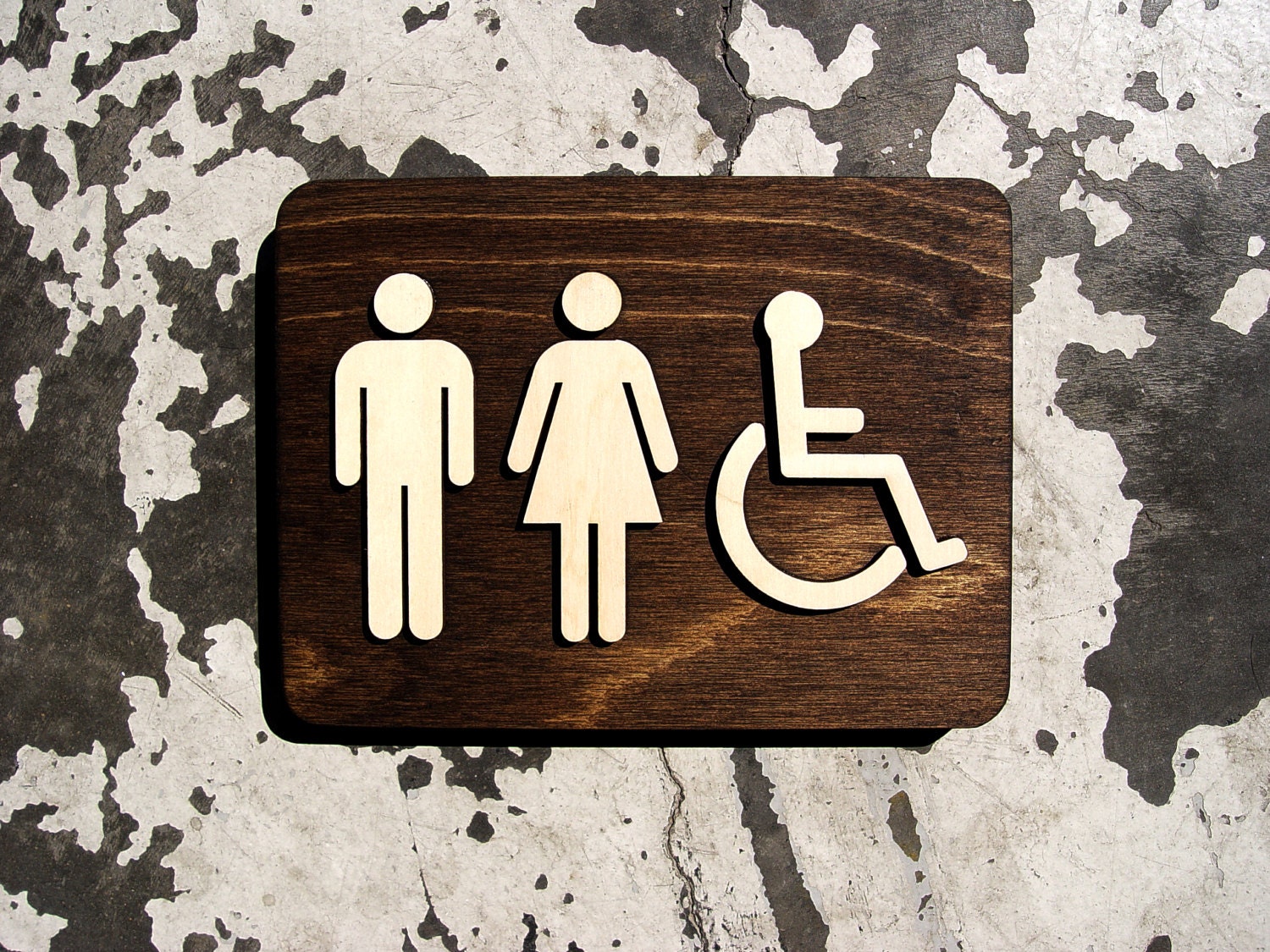 Unisex Office Restroom Bathroom Sign WC Signage 6 x by grayskunk