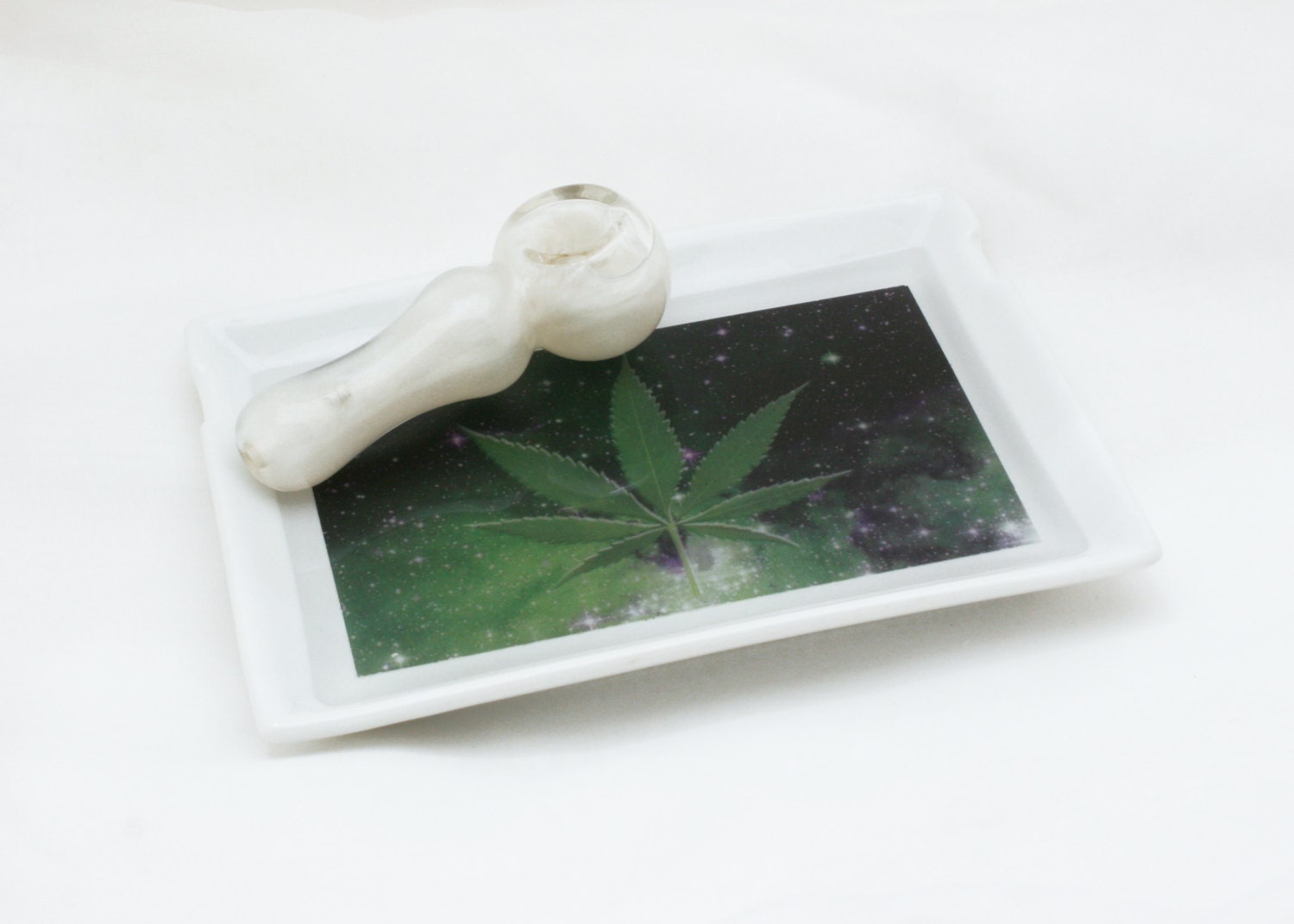 Glazed Ceramic Rolling Tray Custom Graphic by NefariousLaboratory
