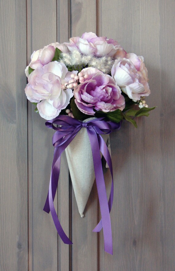 Delicate Victorian Nosegay with Lavenders and Creams