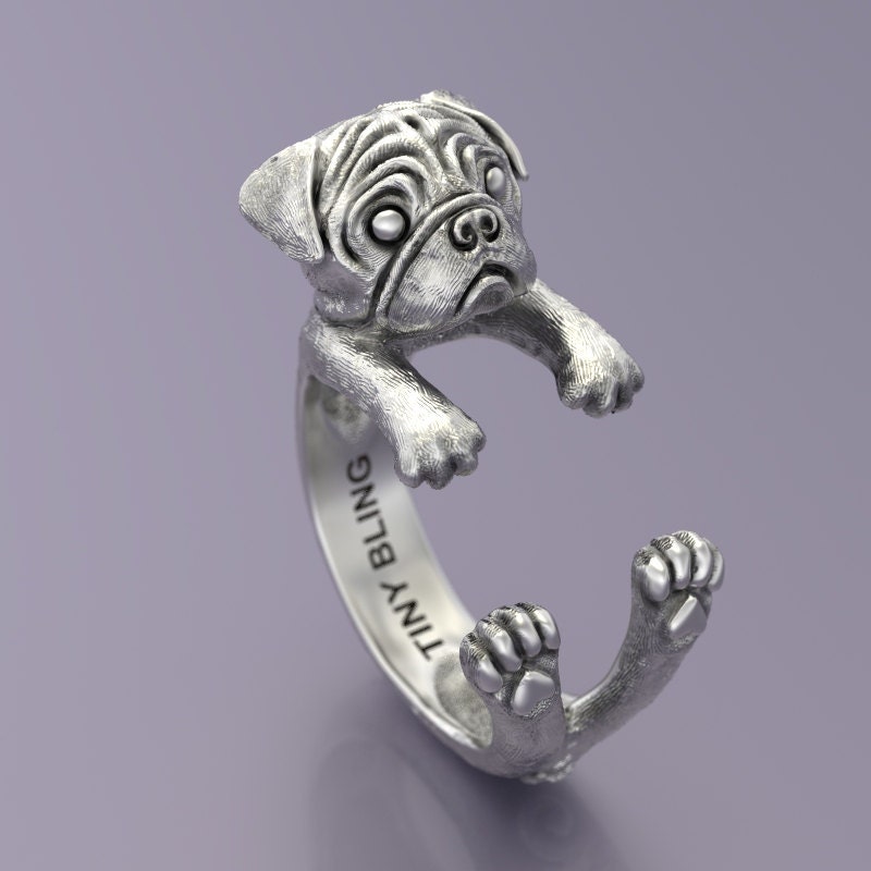 pug ring pug ring in oxidized sterling silver pug ring pug ring in oxidized sterling silver