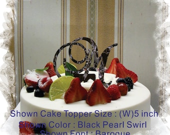 Monogram Wedding Cake Topper - 5"or 6" Beautiful Single Monogram letter Cake Topper ( Special Custom Made Initial Wedding Topper )