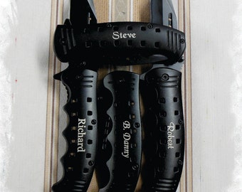 SET of 8 Hunting Knife , Rescue Knife Engraving , Engraved Tactical Knife , Best Man gift , Groomsman knife , Fathers Day Gift