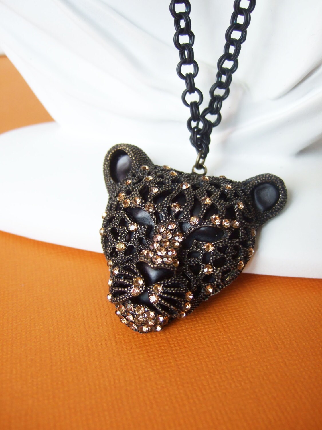 Panther Jewelry Necklace Metal Black Jaquar Jewellery Cougar