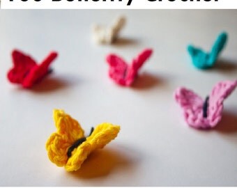 Crochet Butterfly, 100 x 3.5cm, Various Colours, Free Shipping