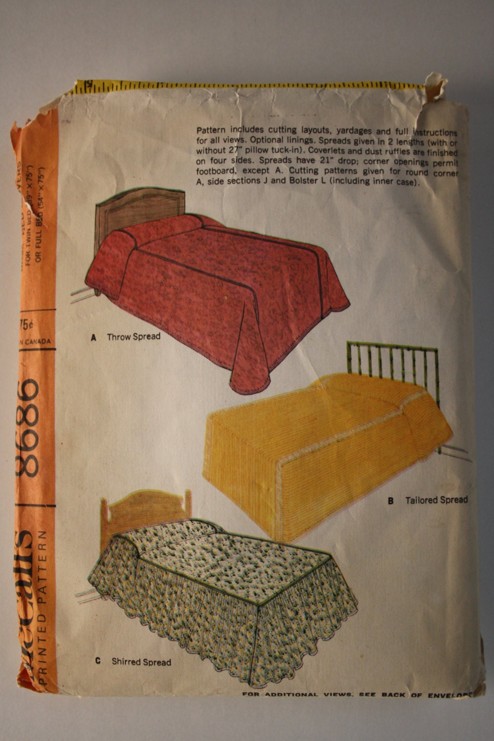 1906s EASY BEDSPREAD Sewing Pattern Bed by VintagePatternsDepot