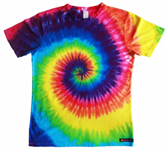 Download Rainbow tie dye spiral mens t shirt S 3XL & 5XL by rarebutterfly