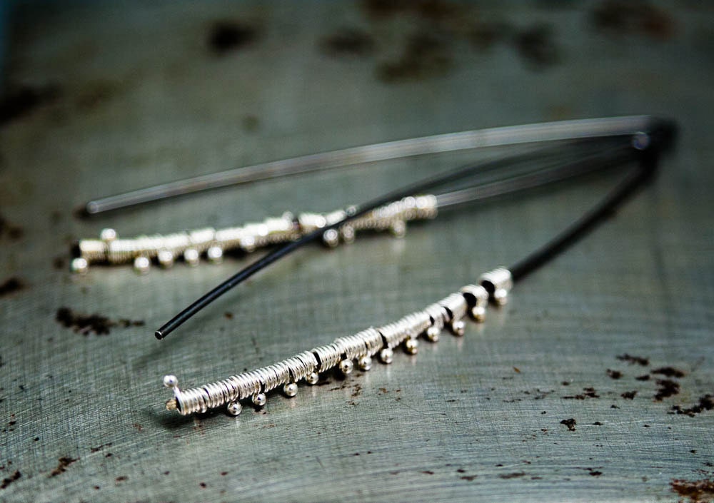 Silver Wrapped Modern Threader Earrings Silver and by venusvelvet