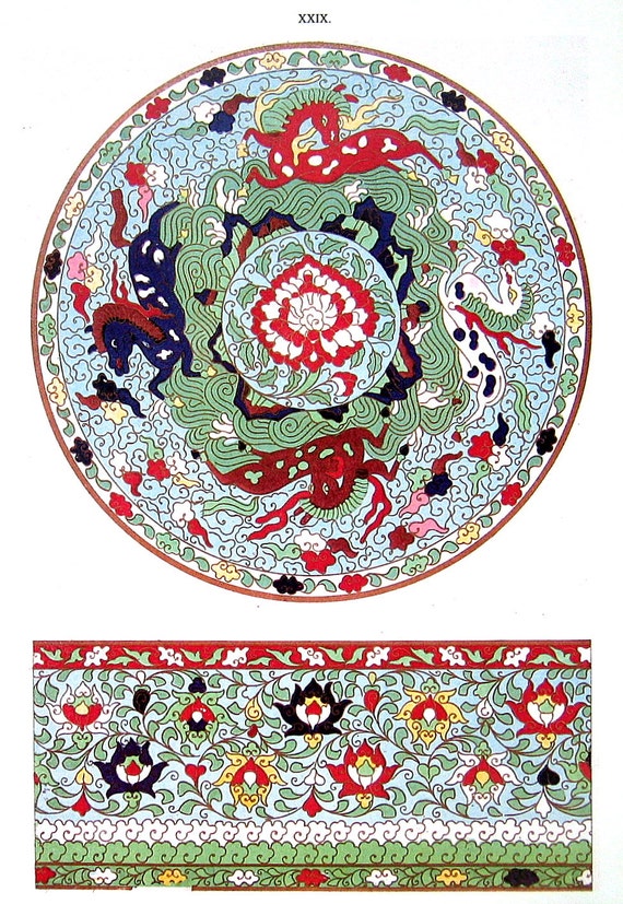 Ancient Chinese Ornament Design From A Cloisonne Enamel Bowl