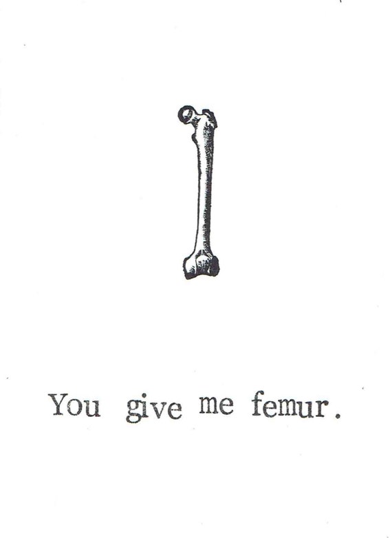 You Give Me Femur Card Funny Skeleton Bones Anatomy Science