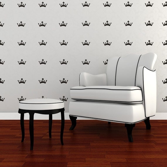 Mini Crowns Decal, Crown Decal, Princess Crown Vinyl Decal, Crown Wall Decal Mini Crowns Decals Wall Decals