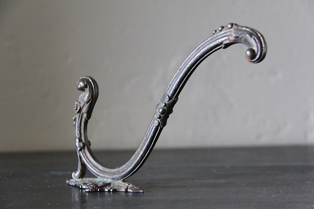 Elegant French Antique Coat Hook Hat Rack Metal Haute Juice