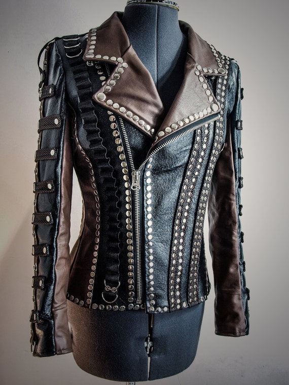 Countess Bathory steampunk biker leather by thunderballclothing