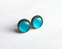 Madeline Handmade Studs - Teal main image 1