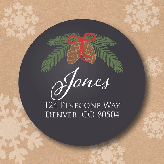 Christmas Address Labels Return Address Label Chalkboard Style