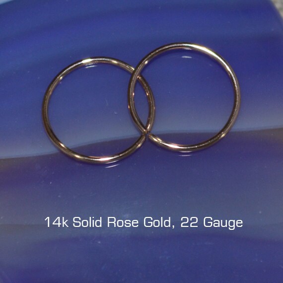 Solid Gold Nose Ring Hoop - Nose Ring - Nose Stud - Rook Earring - Septum Piercing - Tragus Jewelry - Cartilage Earring - Daith Piercing 22g