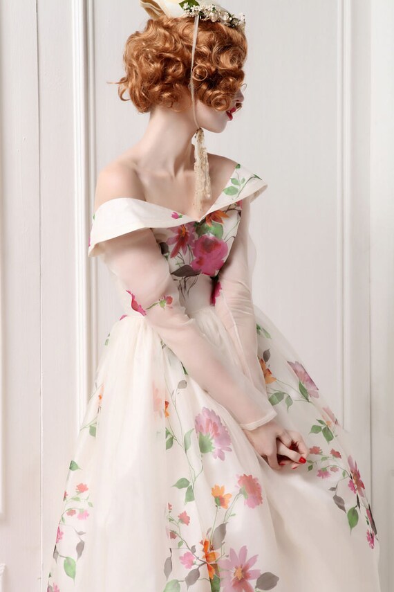 Floral Print Wedding Dress 2