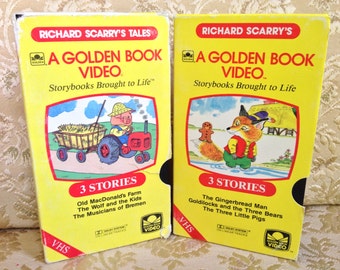 Richard Scarry Golden Book Videos ~ 6 Stories on 2 VHS ~ Musicians of ...