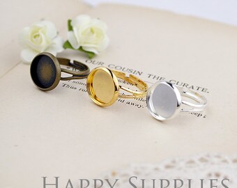 19mm (12mm) Adjustable Antique Brass Plated Ring Base (GJ123 / GJ121 / GJ121G)