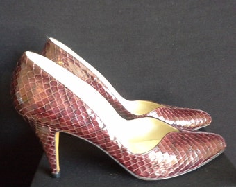 ... 1980's Designer Leather Italian Closed Toe Shoes Size 6 12 Narrow